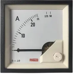 RS PRO, Energiemessgerät, Amperemeter 50 (Input)A AC Dreheisen, 68mm x 68mm T. 54 (<30 A) mm, 62 (30 60 A) mm, 0 50