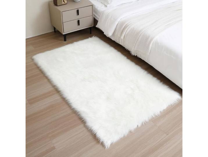 Tapis salon carpet - Aueq - chambre shaggy yoga moquette anti-dérapage absorbant blanc