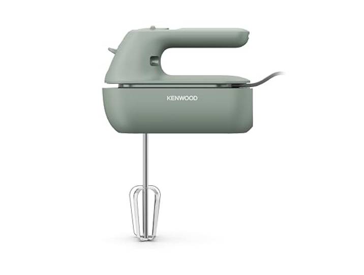 Kenwood QuickMix Go HMP40.000GR) Batteur à main avec moteur 350 W\, 5 vitesses\, fouet en acier inoxydable et crochet pétrisseur\, éjection SureEject\, boîte de rangement tout-en-un\, mélangeur compact