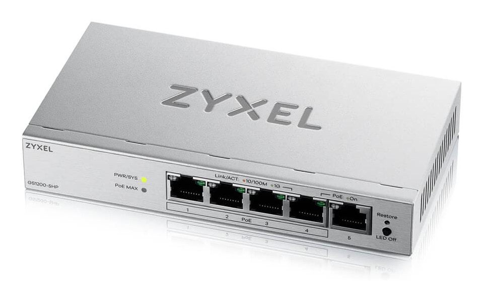 ZyXEL GS1200-5HPV3 Managed L2 Gigabit PoE Desktop Switch GS1200-5HPV3-EU0101F
