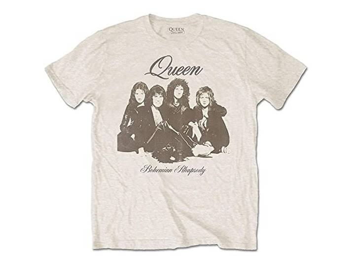 Queen T Shirt Bohemian Rhapsody Portrait Band Logo nieuw Officieel Natural