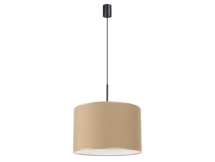 SOLLUX lighting Suspension Luminaire - Lustre Plafonnier - Lampe de Plafond - Tissu PVC - 1 Abat-jour - Lampe LED Ampoule - Beige Nevia