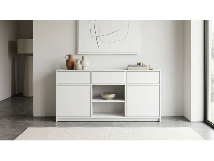 Weiße Anrichte nach Maß MDF Beschichtet MDF Weiß matt