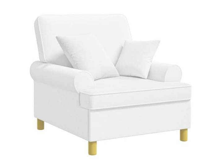 KDVXBCQJH XL Sessel mit Kissen Polstersessel Lesesessel Wohnzimmer Weiß Bequemer Stoff-Relaxsessel mit extra tiefer Sitzfläche und zwei weichen Kissen für entspannte Stunden im Schlafzimmer.