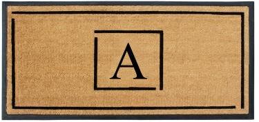 A1 Home Collections Designer Hand-Crafted Rubber Coir Double/Single Door Mat Monogrammed, Perfect Functional Size 24x48 Inch