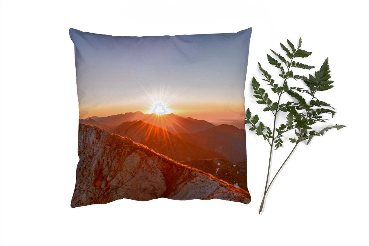 PillowMonkey Sierkussen Landschap Zon - Berg - 60 x 60 cm