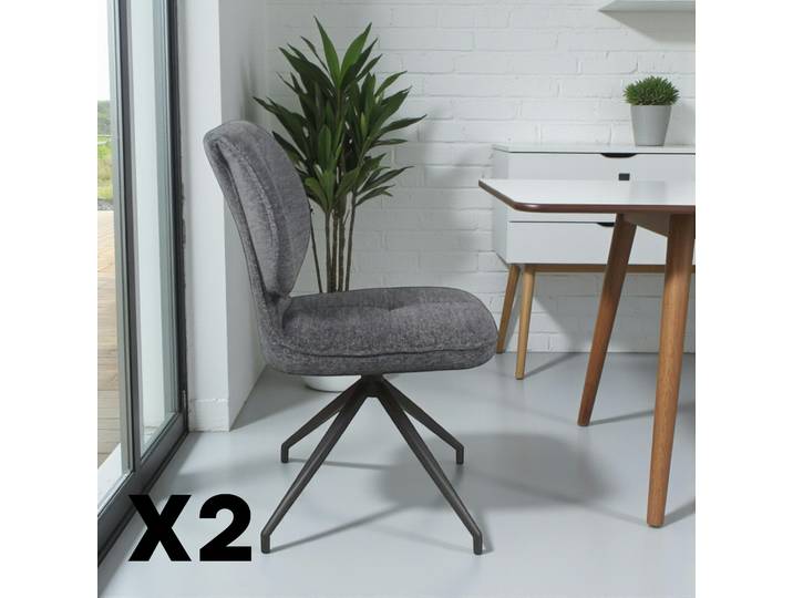 Chaise pivotante dossier double (lot de 2) LIGURIE - Anthracite