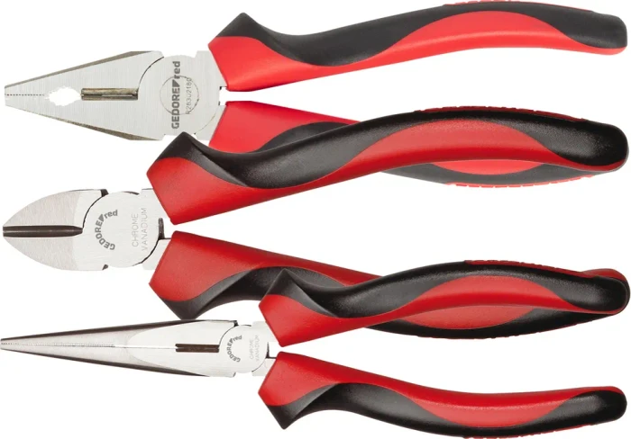 Gedore red Zangen-Satz 2K-Griff, 3-teilig (rot/schwarz)