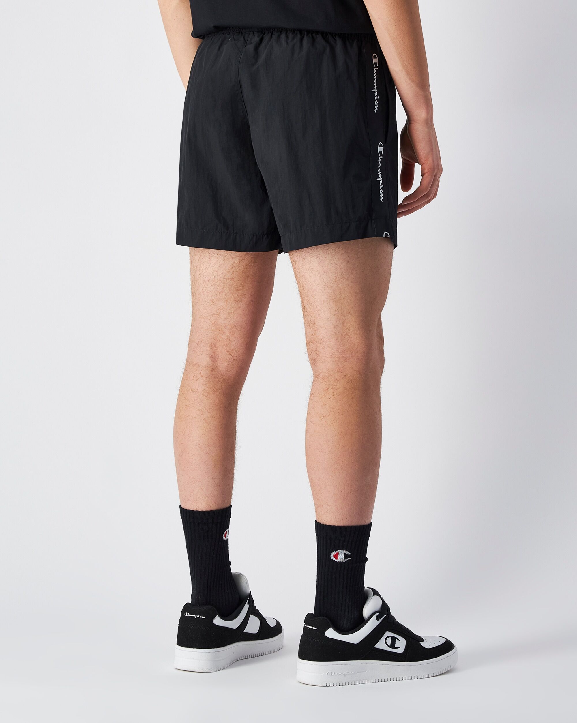 Badeshorts CHAMPION, Herren, Gr. XS (44), N-Gr, schwarz (nbk, sed), Obermaterial: 100% Polyamid, Badehosen Badeshorts, für Strand, Pool und Freizeit, mit sportlicher Ausrichtung