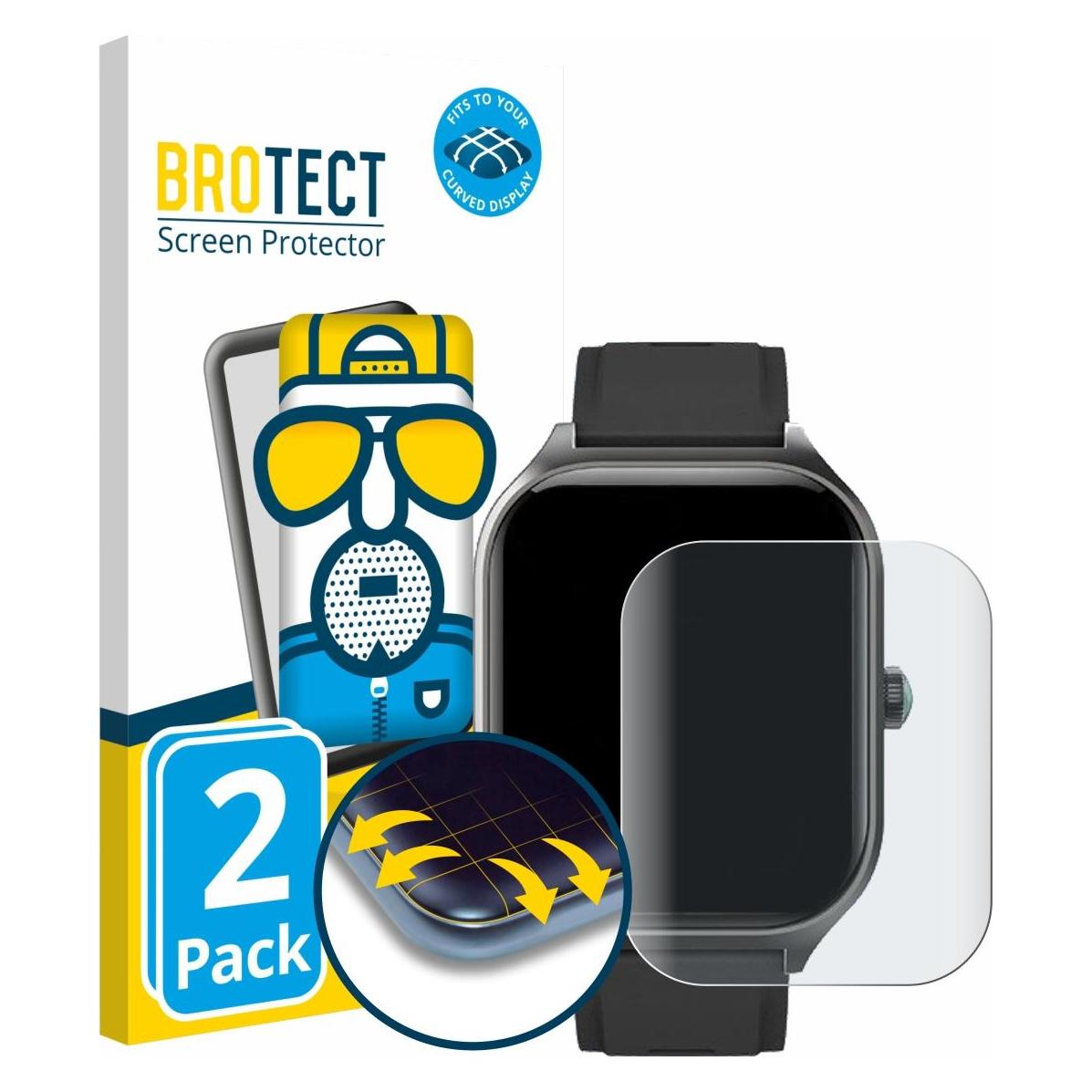 Brotect Fullscreen für FORRLITE Smartwatch 2.01" Schutzfolie Displayschutz Folie Matt Entspiegelungsfolie (5662220)