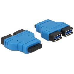 Delock USB 2.0 Adapter [1x USB 3.0 Pfostenbuchse 19pol. - 2x USB 3.0 Buchse A] 65670 0 mm mit Pfostenstecker