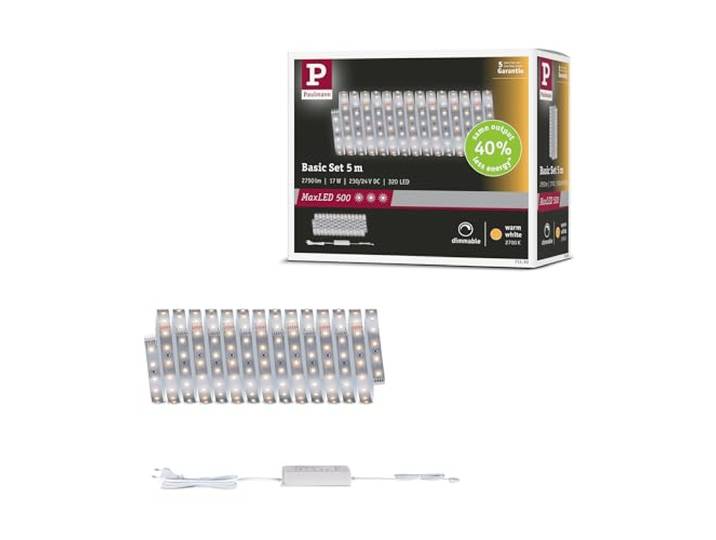 Paulmann MaxLED 500 Basis-Set 5m Warmweiß 2700K 17W Silber