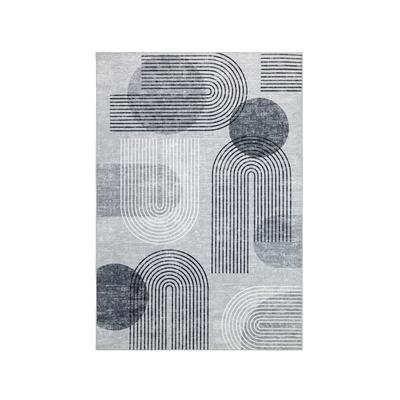 Teppich KAYOOM "Visionary 126", grau, B:120cm H:8mm L:170cm, Polyester, Teppiche, Teppich, Kurzflor, Modernes Muster, In- und Outdoor geeignet, Wohnzimmer