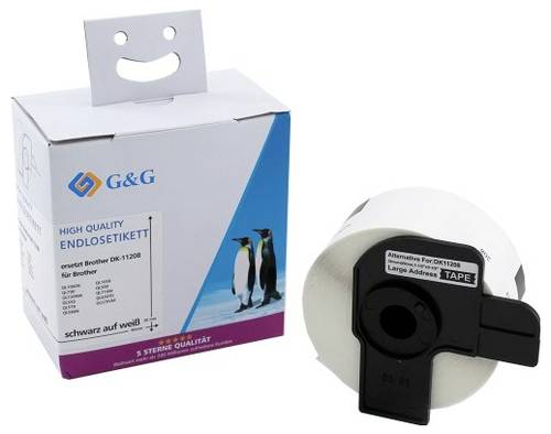 G&G Etiketten Kompatibel ersetzt Brother DK-11208 38 x 90mm Thermodirekt Papier Weiß 400 St. Permanent haftend Adress-Etiketten