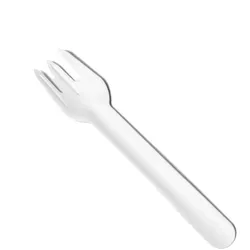 #IAMPLASTICFREE 50 Stück Papiergabeln unbeschichtet 158mm - stabile Einweg Gabeln aus weißem Papier, Besteck