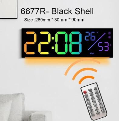 Uplift Picks Large RGB Digital Wall Clock With Remote Control And Dual Alarms e