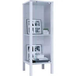 VCM Glasvitrine stehend Jensol S – Vitrinenschrank mit ESG-Sicherheitsglas, moderne Standvitrine, Glasfront & Seitenteile, platzsparende Vitrine, ca. 98 x 33 x 35 cm