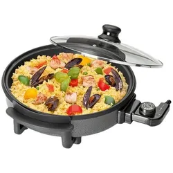 Clatronic PP3401 Partypfanne schwarz, Tischgrill, Grau, Schwarz, Mehrfarbig
