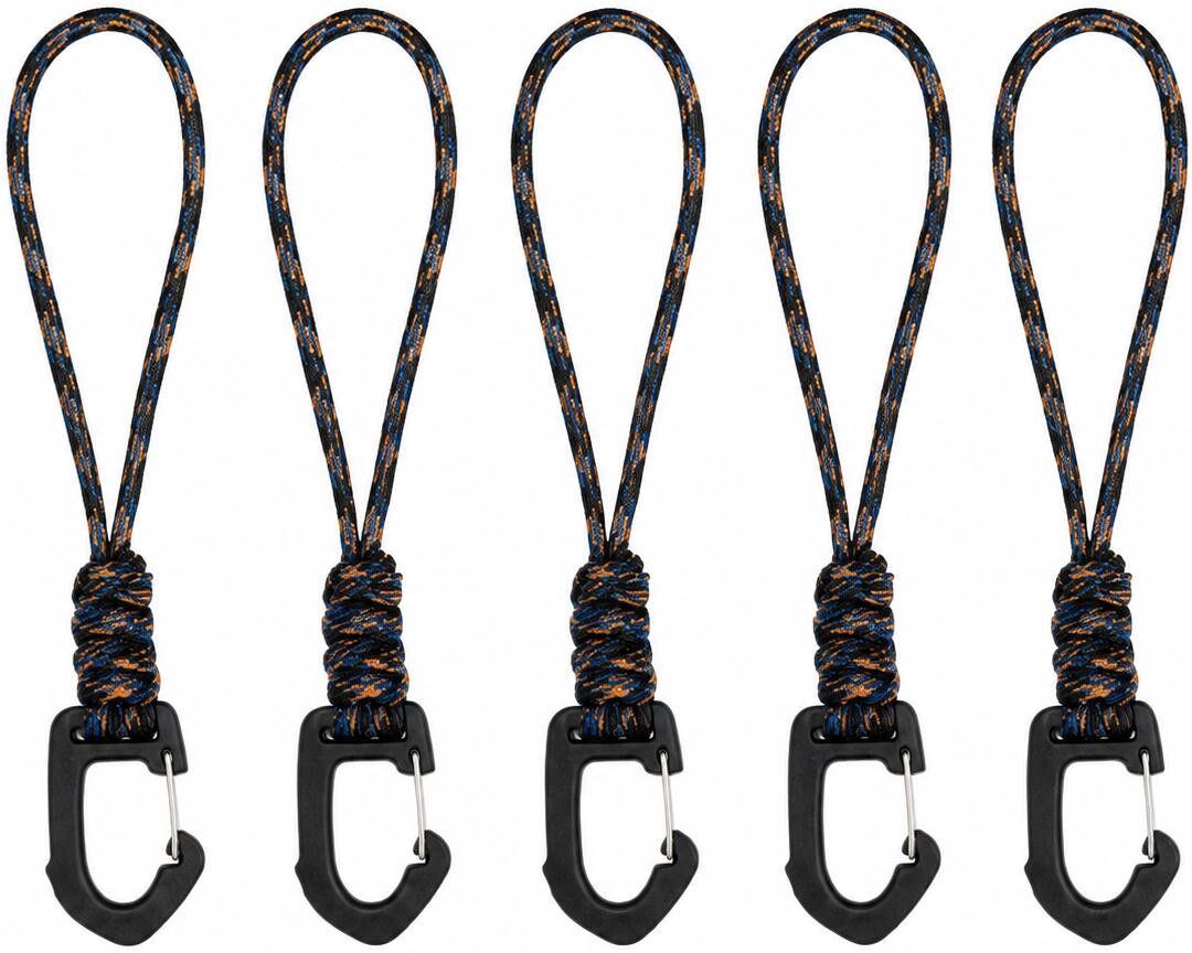 INF 7-Core Camo Schlüsselband 5er-Set mit Edelstahl-Karabiner, Handgelenksschlaufe Anti-Loss Schnellhaken für Outdoor-Camping