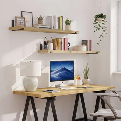Wallniture 48-60-72 Inch Floating Shelf, Book Shelves for Living Room, Shelving Units and Storage, Office Shelves, Hanging, Finish Options