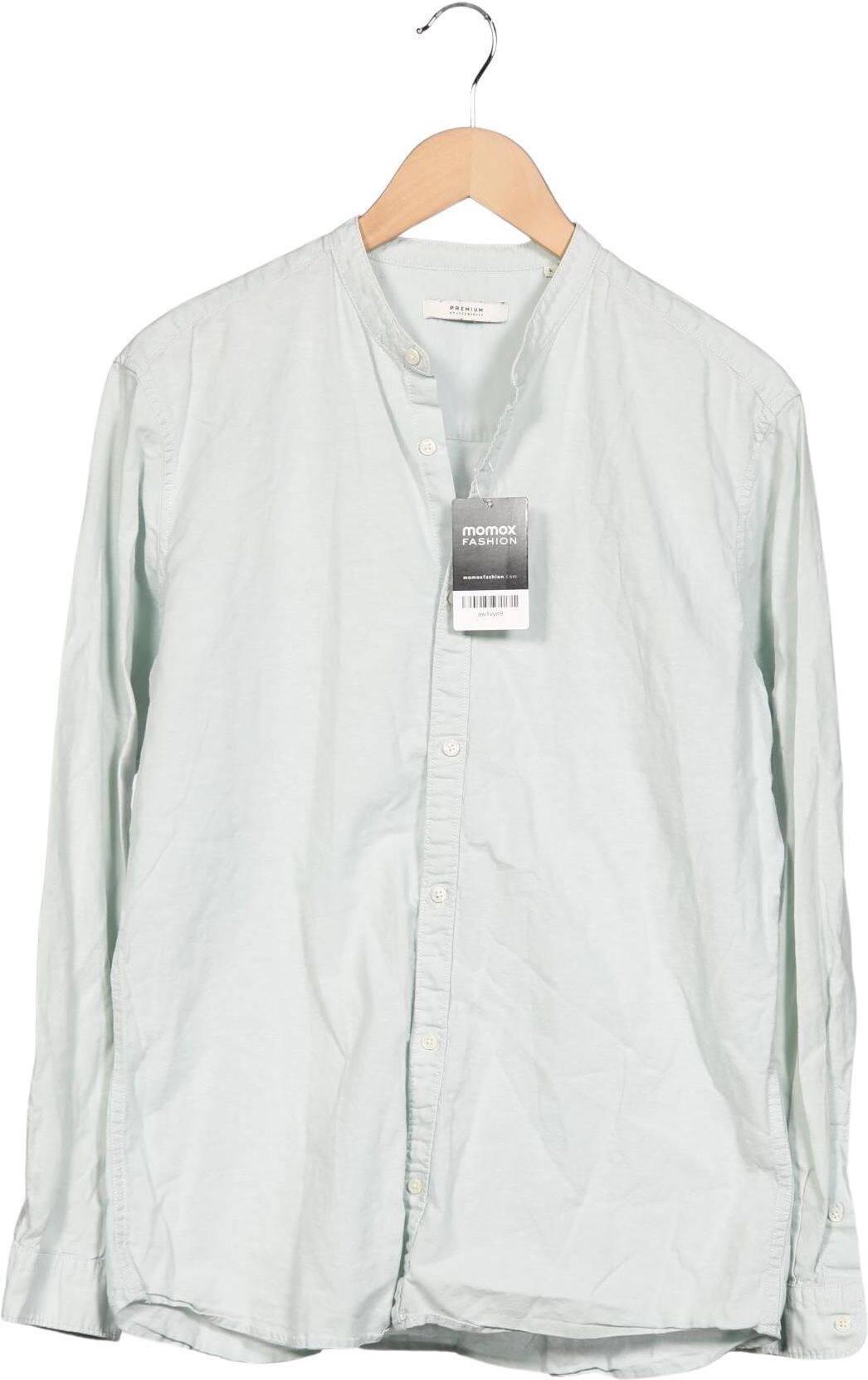 Jack & Jones Herren Hemd, Hellgrün, Gr. L, Leinen / Baumwolle - Second Hand