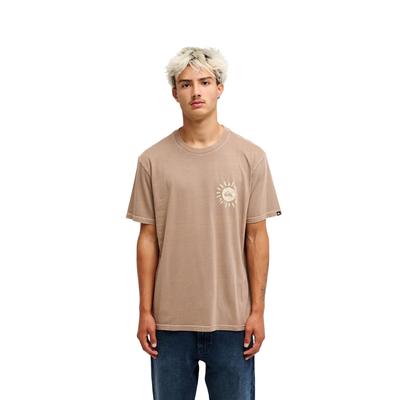 T-Shirt QUIKSILVER "Evo Neon Blue", Herren, Gr. M, pine bark, Obermaterial: 100% Baumwolle., Shirts T-Shirt