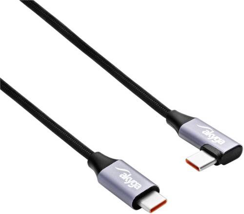 Akyga USB-Kabel USB-C Stecker, USB-C Stecker 0.30m Schwarz AK-USB-53