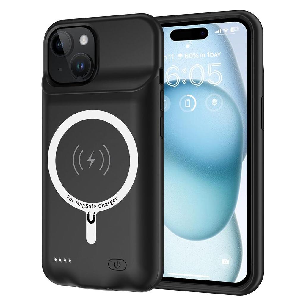 Techsuit - Power Pro MagSafe Battery Case - iPhone 15 Plus - 8500mAh - Black (Apple iPhone 15 Plus) (56344672)