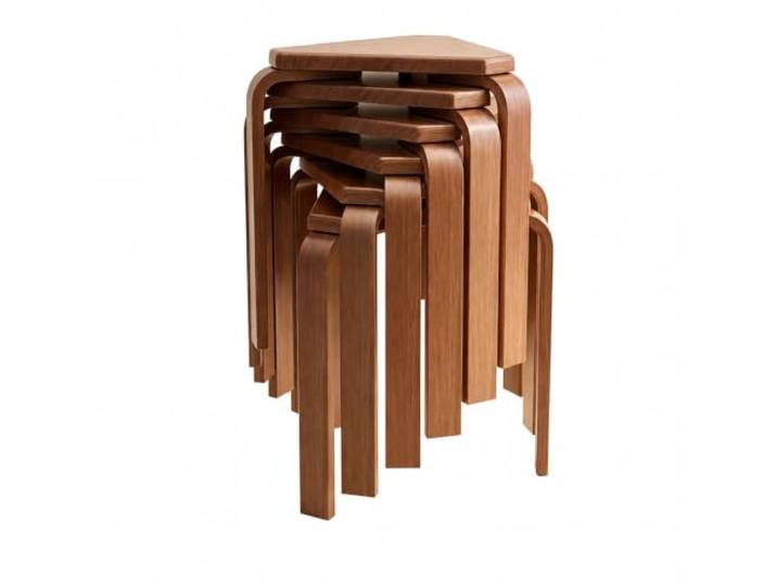 YDHFCD Stapelbarer Holz-Hocker Dreieckiger Beistelltisch Dreieckige Stapelhocker, Holz-Sitz, vielseitiges Möbelstück für Zuhause(Style 2(6pcs))