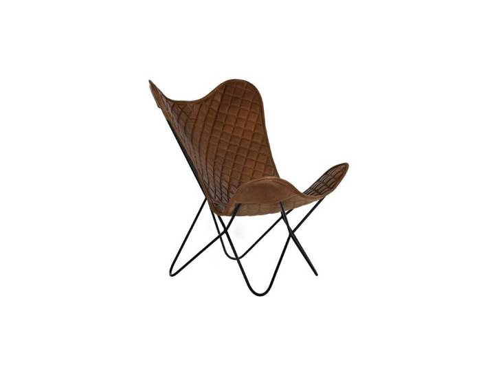 Chaise de salle à manger - DKD Home Decor - Vintage - Métal - Cuir - Marron