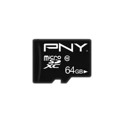 PNY Performance Plus 64 GB microSDXC Speicherkarte (C10)  Schwarz