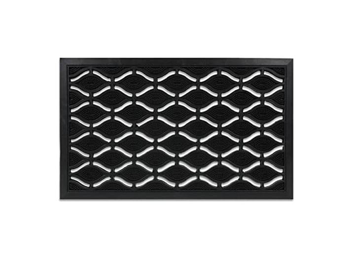 Relaxdays Paillasson Caoutchouc\, 45 x 75 cm\, antidérapant\, résistant\, caillebotis extérieur\, Tapis d’entrée Grille\, Noir