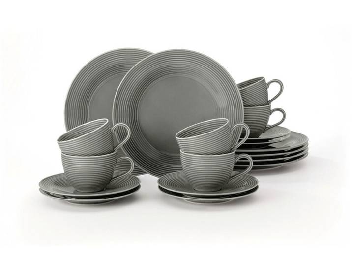 Kaffeeservice BEAT COLOR GLAZE 18-teilig perlgrau