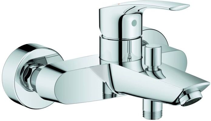 Grohe Eurosmart Wannenarmatur 33300003 1/2", mit Temperaturbegrenzer, Wandmontage, chrom