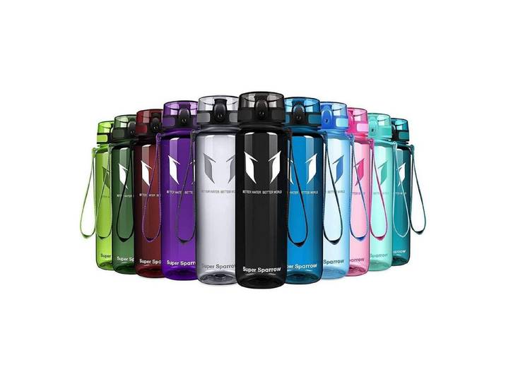 LuxusKollektion Trinkflasche Trinkflasche Tritan BPAfrei 350ml 500ml 750ml 1000 ml Glossy Schwarz