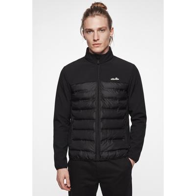 Hybridjacke ELLESSE "SOLZAGO HYBRID JACKET", Herren, Gr. L, schwarz, Web, Obermaterial: 95% Polyester, 5% Elasthan, normal, Jacken, mit wasserabweisenden und windabweisenden Eigenschaften