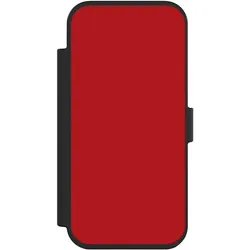 Nivocase Klapphülle für Apple iPhone Air Handyhülle aus Kunst Leder NIVOflip schwarz Farbe Rot einfarbig (Apple iPhone Air), Smartphone Hülle, Rot, Schwarz