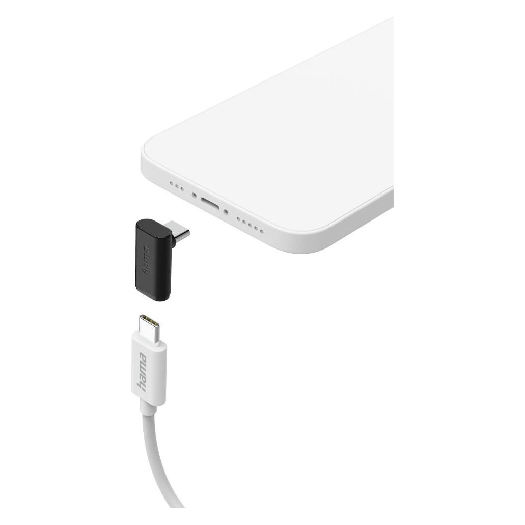 Hama USB-C-Winkeladapter 90°, USB 3.2 Gen2, 10 Gbit/s, 5 A, 240 W, 2er Set (USB-C, USB-C) (00200359)