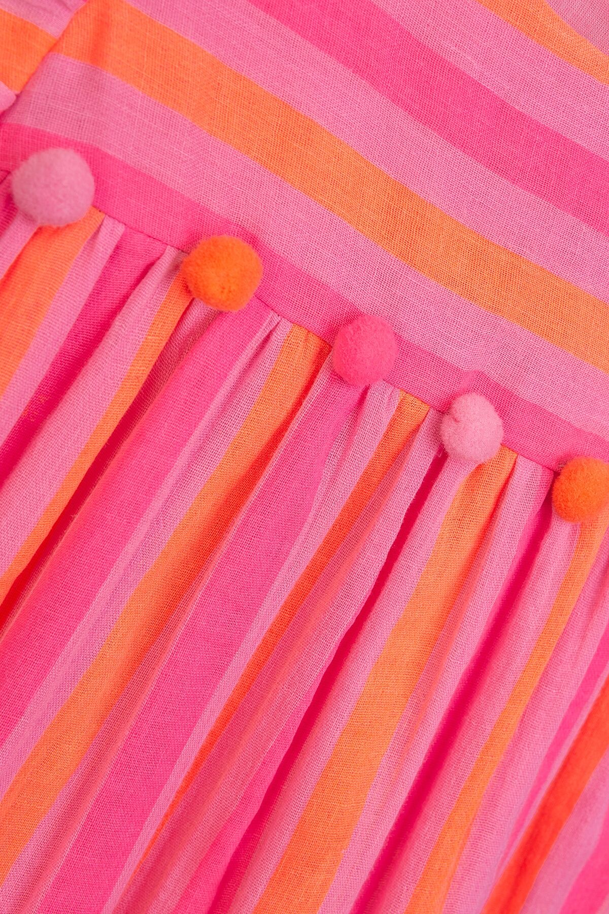 Sommerkleid DANAMADE "DANAMADE Dresses DJENNIE", Mädchen, Gr. 110, bunt (neon pink), 100% Baumwolle, Kleider Sommerkleid