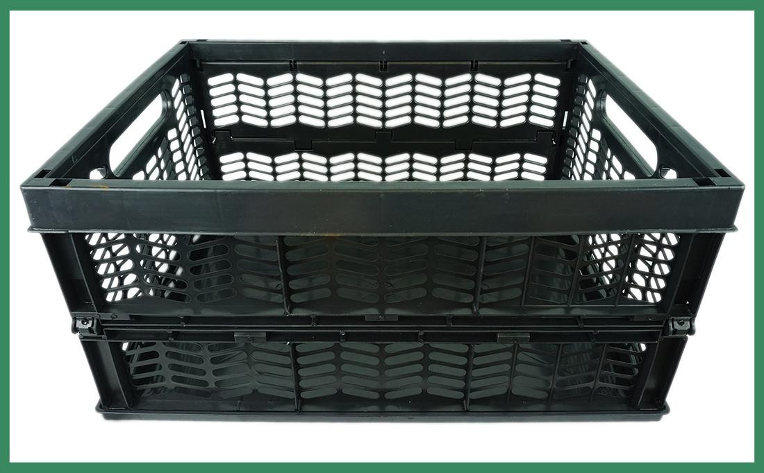 Novaliv Set van 4 inklapbare opbergboxen met handvatten, 30 liter, zwart