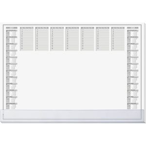 Sigel Schreibunterlage H7366, Protect, weiß, Papier, mit Kalender & Kantenschutz, 59,5 x 41cm