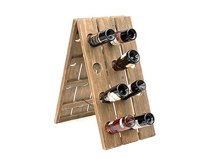 DanDiBo Rüttelbrett Weinregal Flaschenregal für 24 Flaschen aus Holz 96171 Natur Vintage dunkel