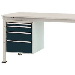 Manuflex ZB4764.7016 Gehäuse-Unterbau Stationär, Nutzhöhe 500 mm mit 4 Schubfächer. Für Tischtiefe 1200 mm