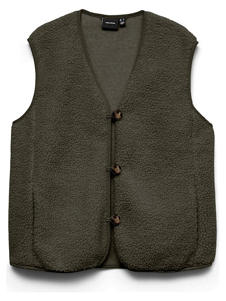 Vero Moda Teddyweste in Khaki - XL