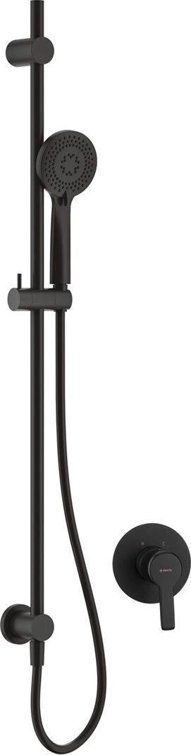 Concealed shower set with rail