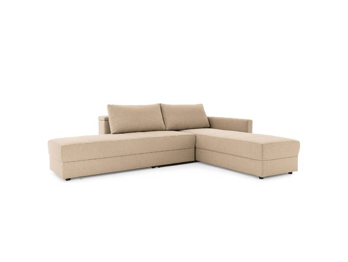 Ecksofa Looks II Beige Webstoff Cody 287 x 77 x 229cm Longchair davorstehend rechts Modern