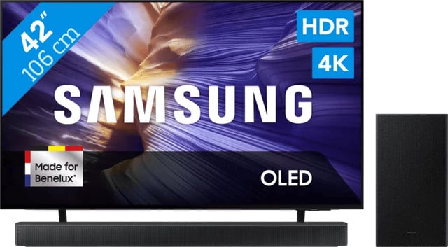 Samsung 42 inch OLED S90F (2025) met Samsung HW-B66CF Soundbar Zwart