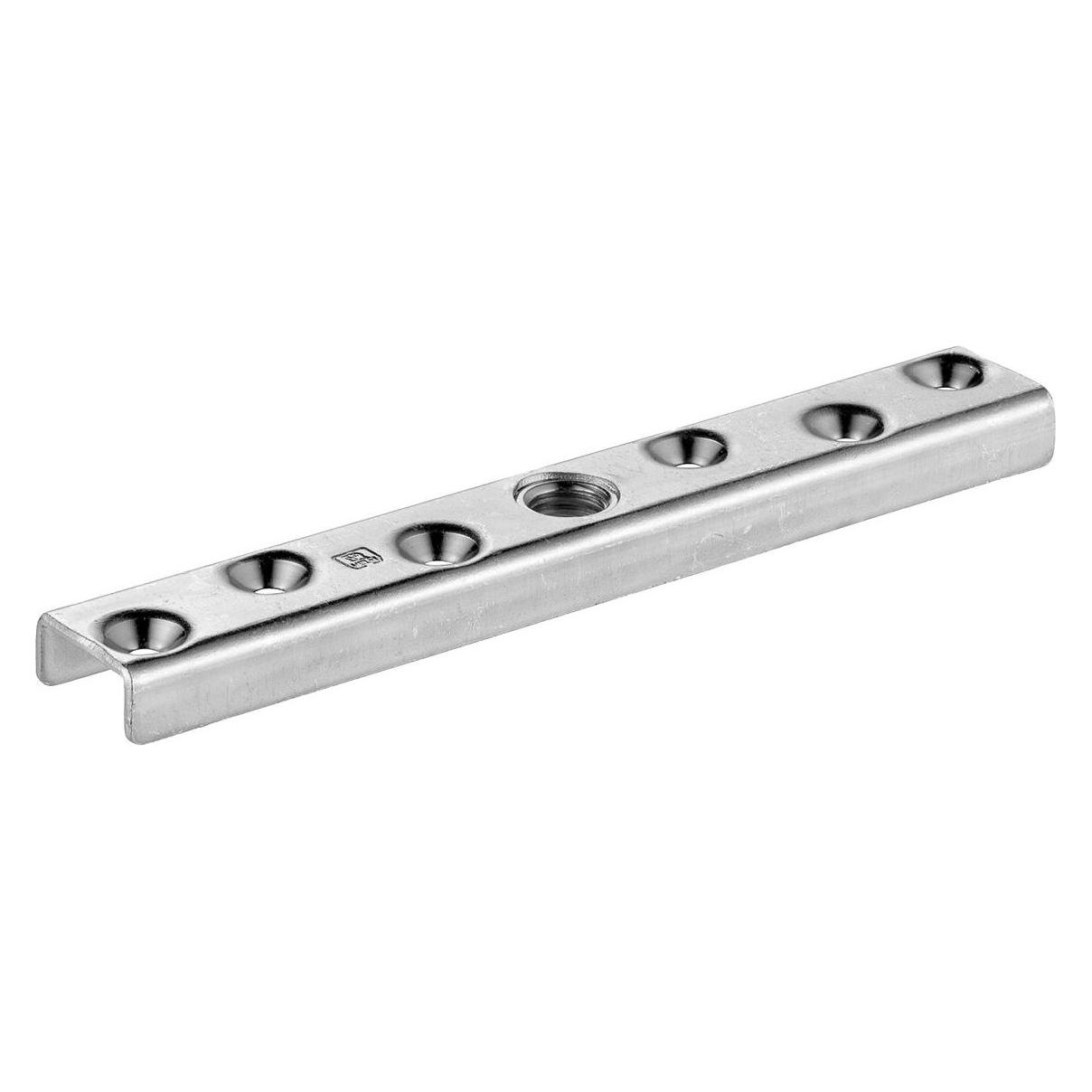Woelm Schiebetor-Flansch, mit mittig platziertem Gewinde, 393, Edelstahl rostfrei (230514)