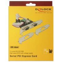 PCI Express Karte > 2 x Seriell RS-232 High Speed 921K, Schnittstellenkarte mit Spannungsversorgung
