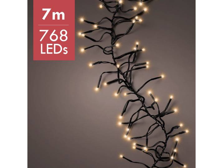 7m LED Cluster kerstboomverlichting - Goud - 768 lampjes - Dimbaar